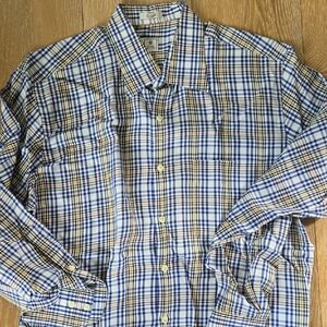 Peter Millar Blue and Yellow Casual Button Down Shirt